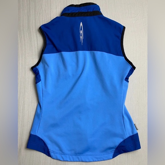 Brooks Womens Running Vest Size Medium Blue Zip Up Active Top - Picture 3 of 9